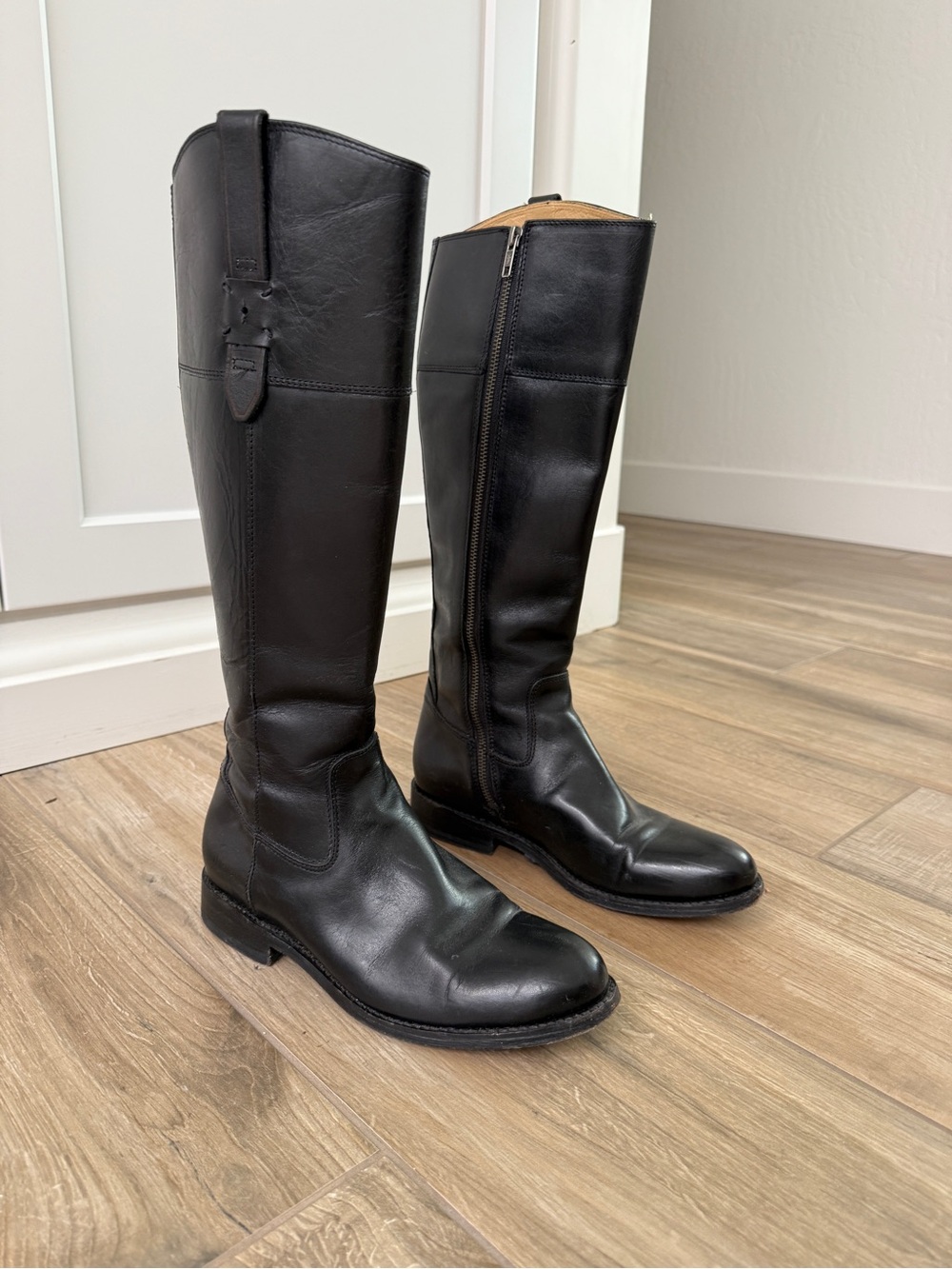 Frye Black Leather Riding Boots – Classic Tall Style | 9